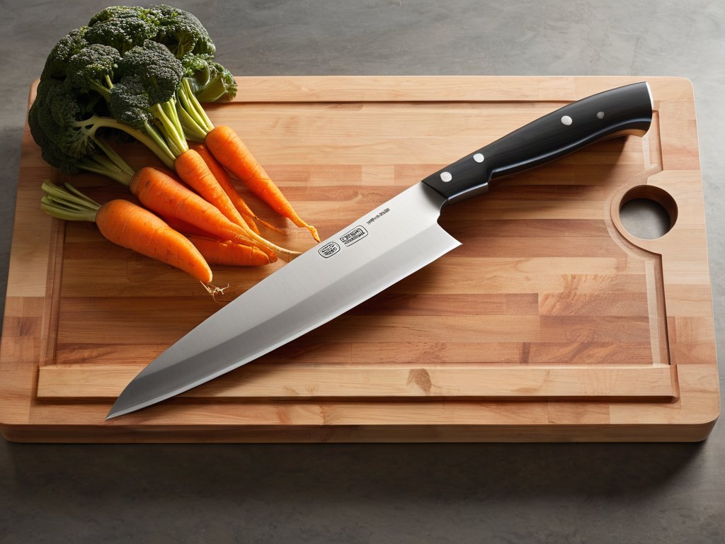 German High‑Carbon Chef’s Knife on cutting board