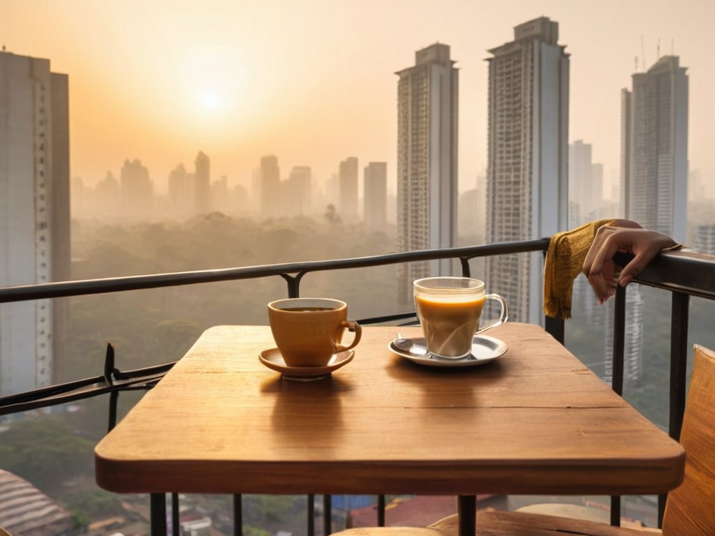 Mumbai rooftop sunrise, Global-Digital-Detox-Techniques-Screen-Free-Mornings-and-Digital-Wellbeing