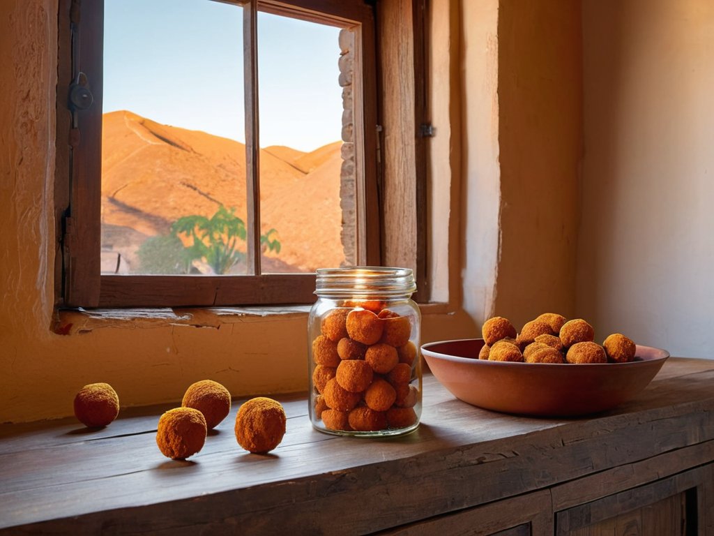 Savory Sweet‑Potato Energy Balls on wooden board