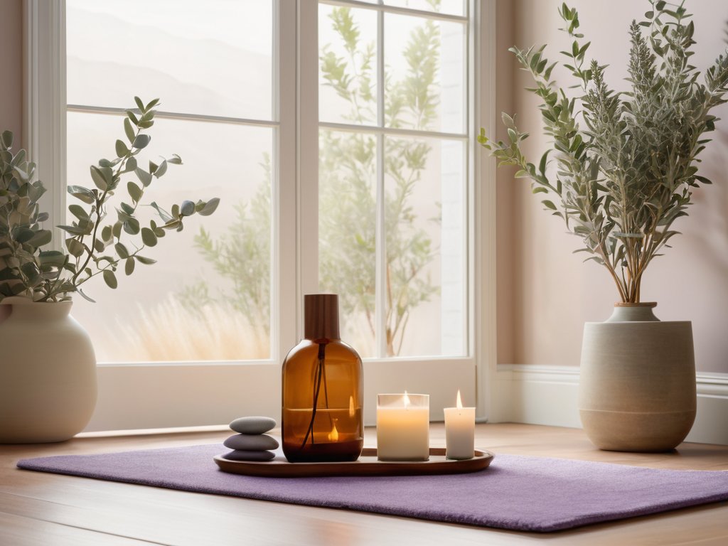 Aromatherapy in wellness space, calming home décor