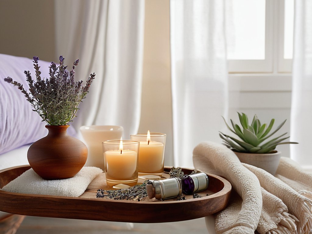 Aromatherapy self-care routine with essential oils