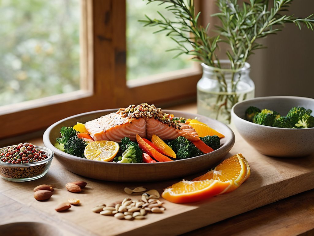 balancing macronutrients with colorful home-cooked meals