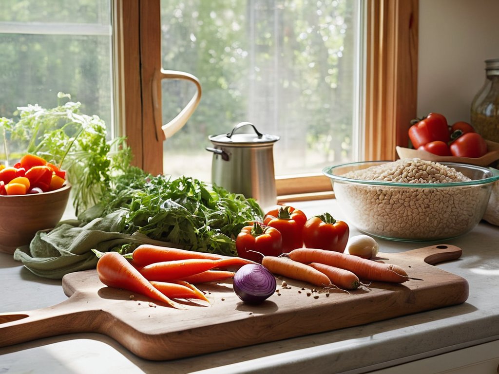 Fresh vegetables, budget-friendly cooking from scratch