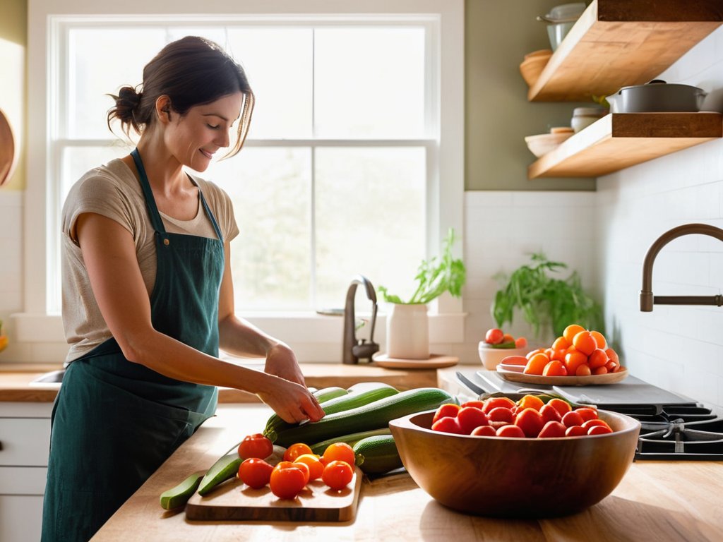 Happy chef cooking from scratch mental health