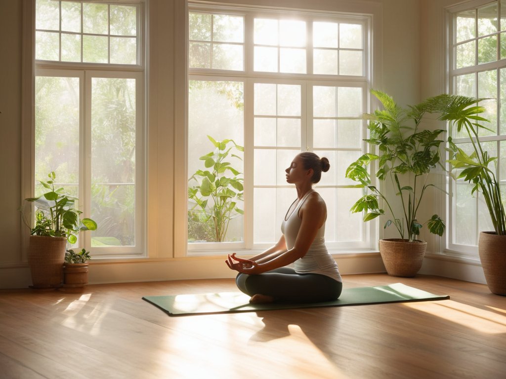 Daily yoga routine in practice