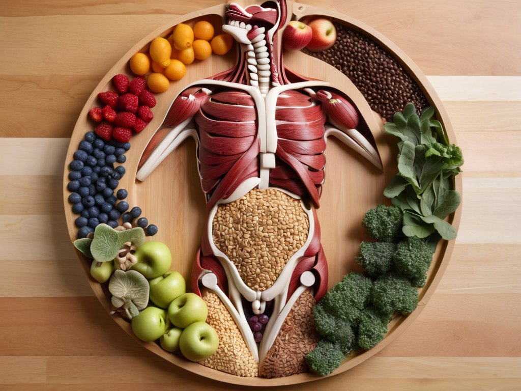 Illustration of dietary fiber and gut health
