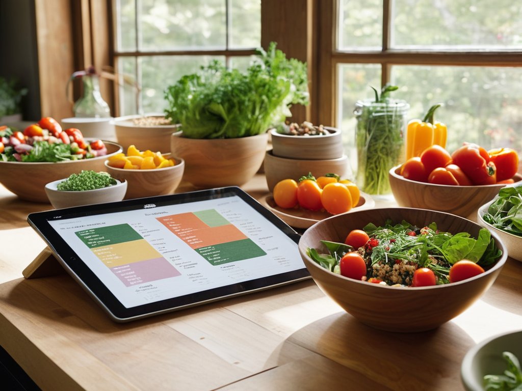 family meal planning, balanced dishes on table