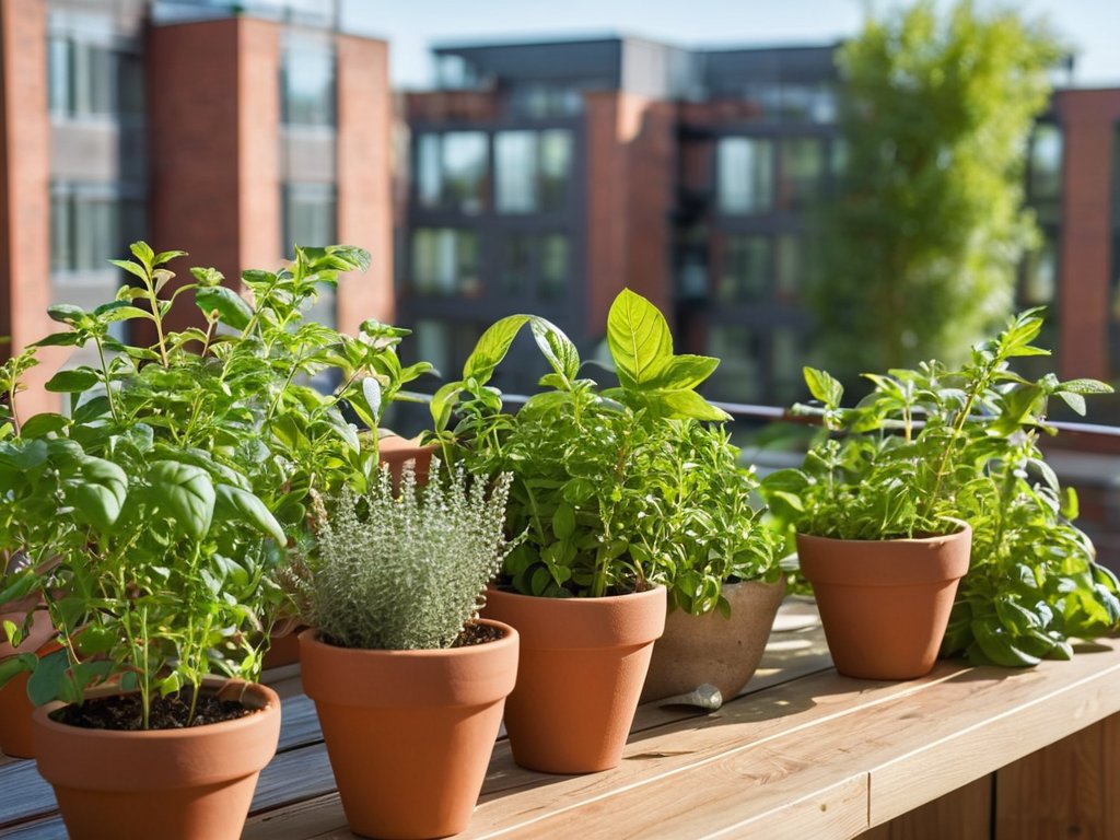 Illustration of growing your own herbs