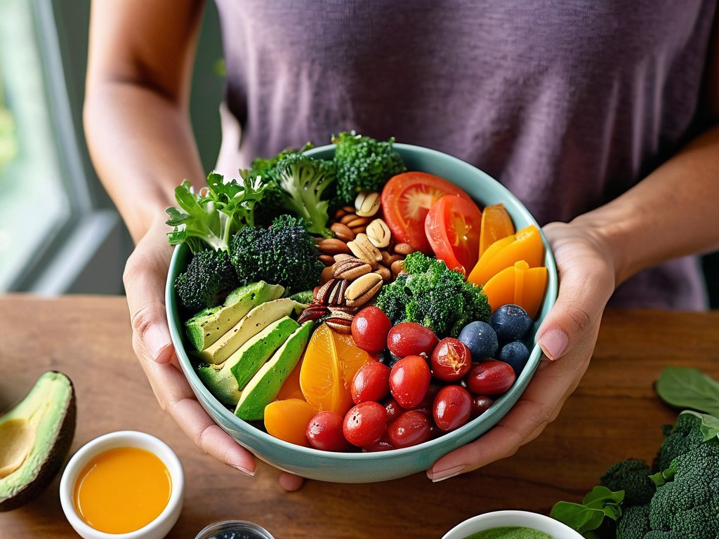 Chart showing health benefits of plant-based diets