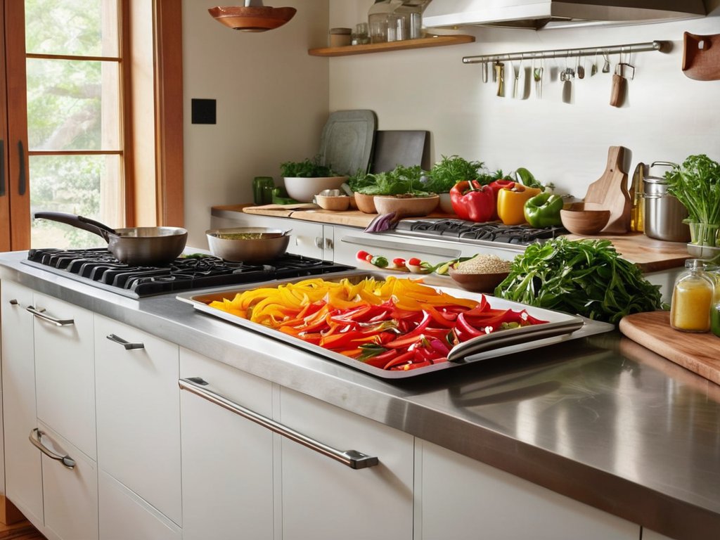 Healthy cooking techniques in action
