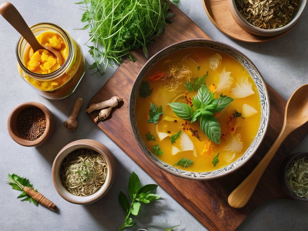herbs and spices for gut health platter