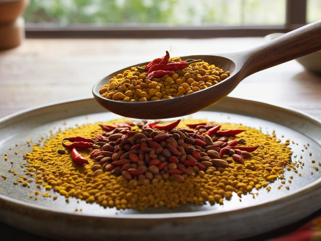 Colorful bowls showcasing Indian spices in diet