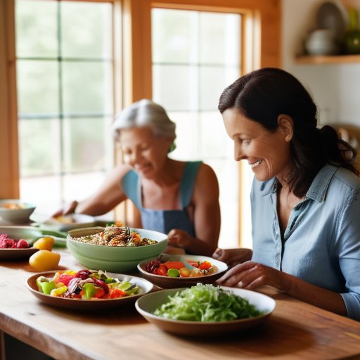 Family dinner with mindful eating family meals