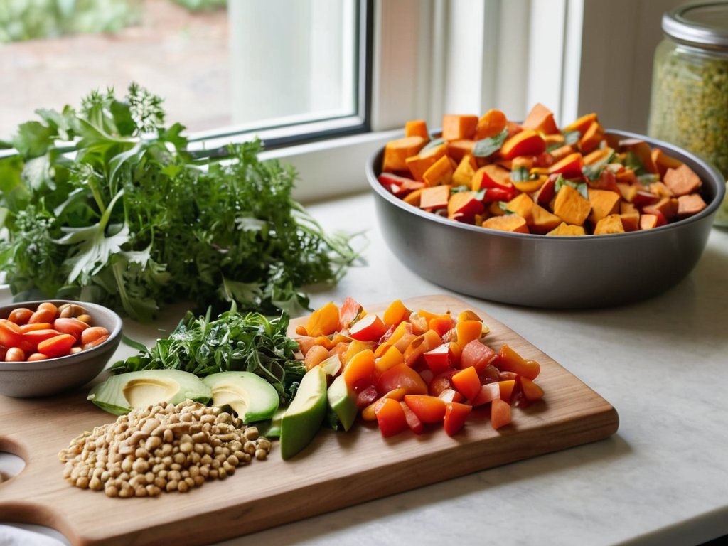Vibrant plant-based meal prep for easy cooking