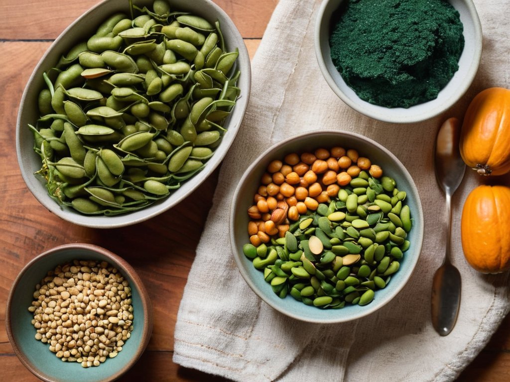 Illustration of plant-based protein sources guide