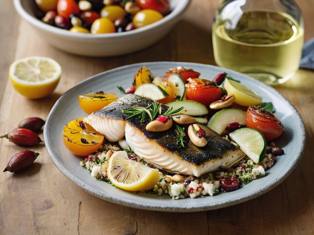 Fresh fish platter, seafood in Mediterranean diet