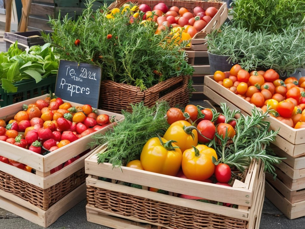 Fresh seasonal vegetables on display