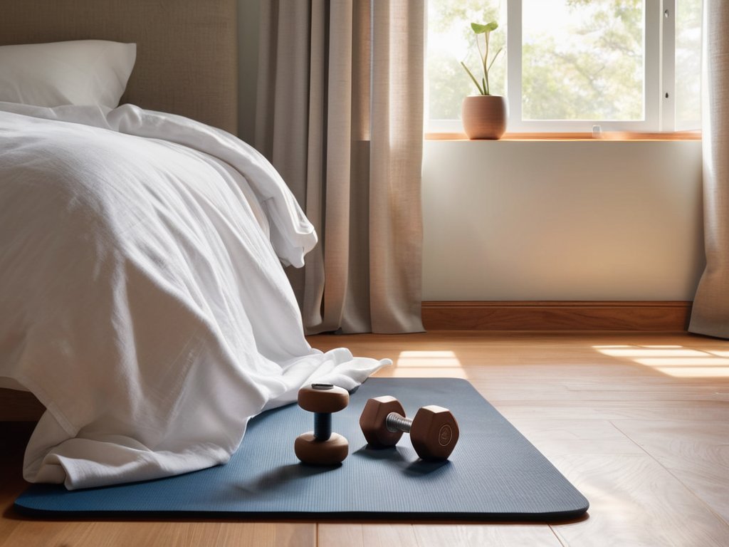 Illustration of sleep and physical fitness benefits