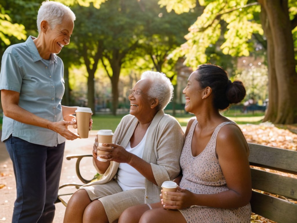 Social connections boosting well-being illustration