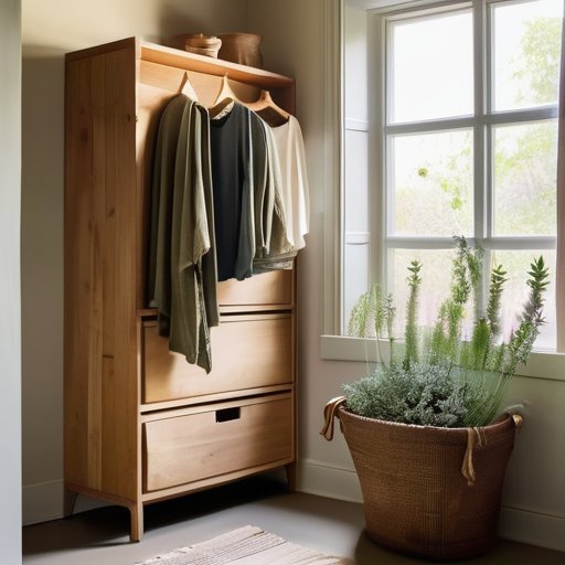 Sustainable fashion guide with green wardrobe