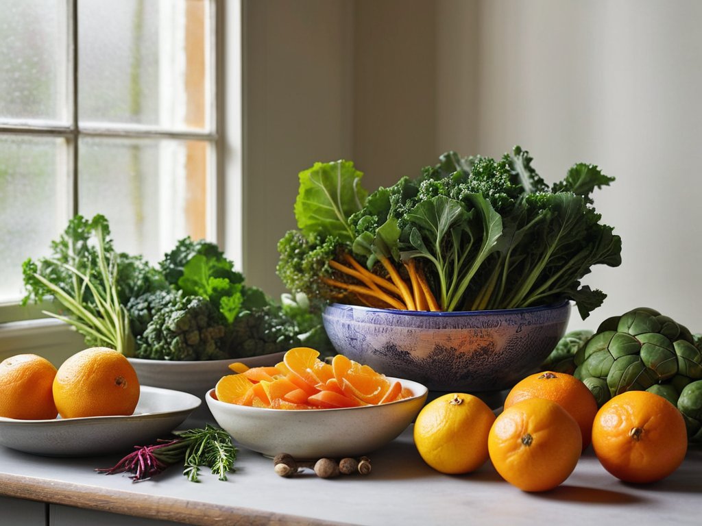Winter ingredients boosting immunity, healthy recipe