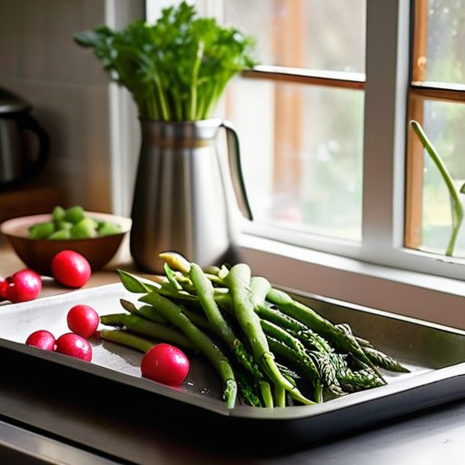 Colorful spring vegetables cooking fresh salad